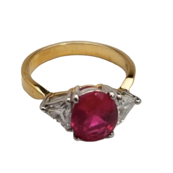 Gold Plated Cocktail Ring CZ 4 6 Valentines day - Picture 5 of 8